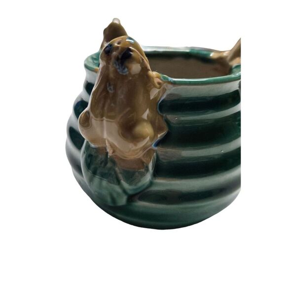 Frog Planter Whimsical Ceramic Flower Pot Succulent Holder Home Decor - Picture 4 of 8